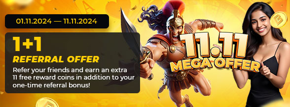 Invite your friends to play Titans Mega slots and earn a referral bonus; look for the Roman soldier gripping his sword to find this deal.